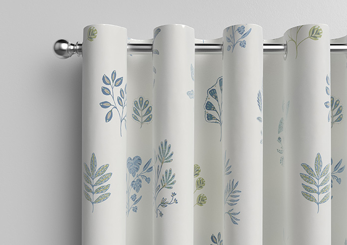 Botanical Velvet, River Blue - Made to Measure Curtains - Image 12